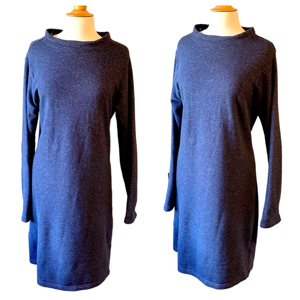 PATAGONIA Blue Long Sleeve Sweatshirt Dress - Large